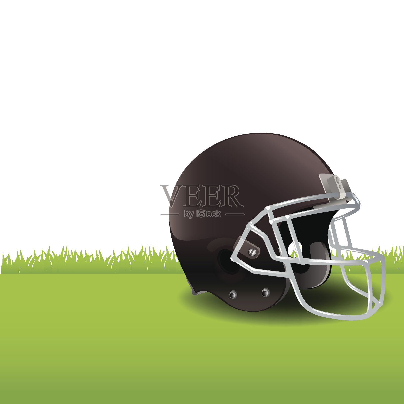 矢量美国橄榄球头盔坐在草地上插图插画图片素材