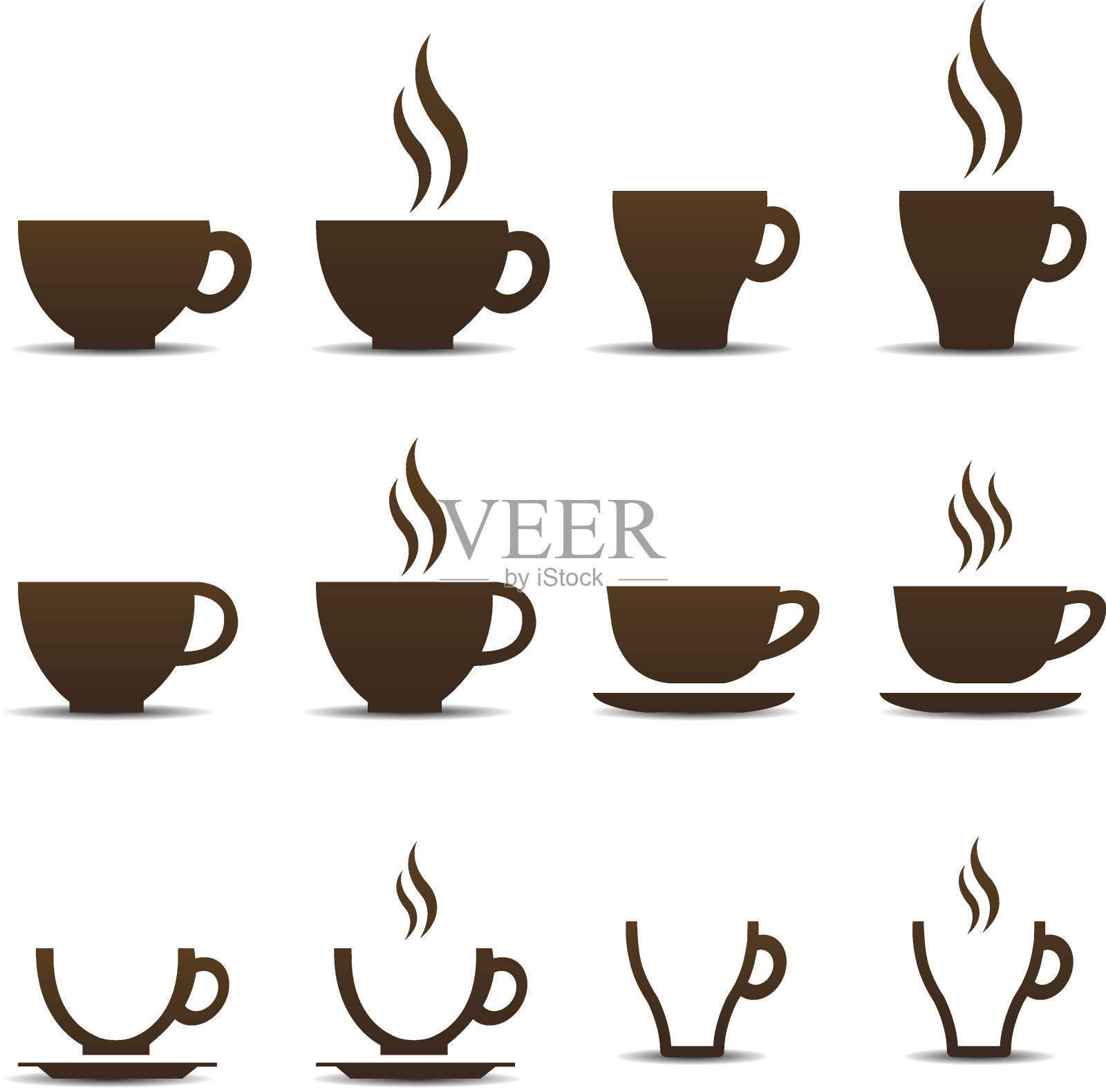 咖啡杯的向量设计元素图片