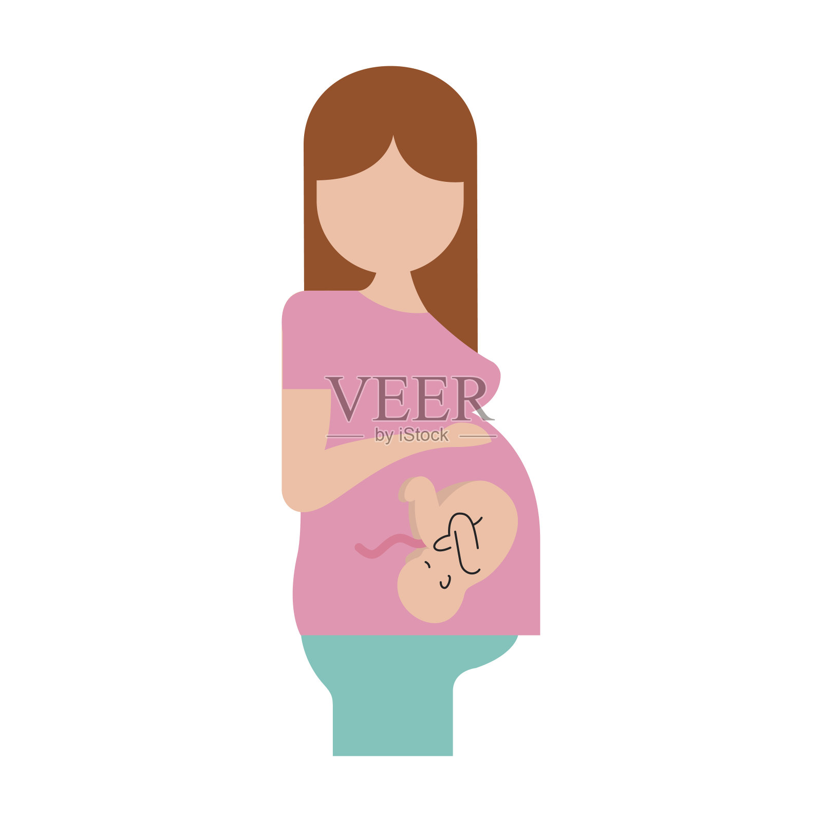 怀胎儿的孕妇设计元素图片