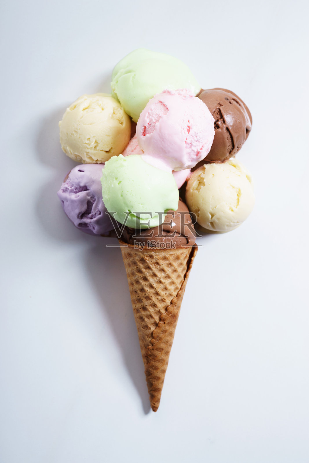 彩色冰淇淋勺照片摄影图片