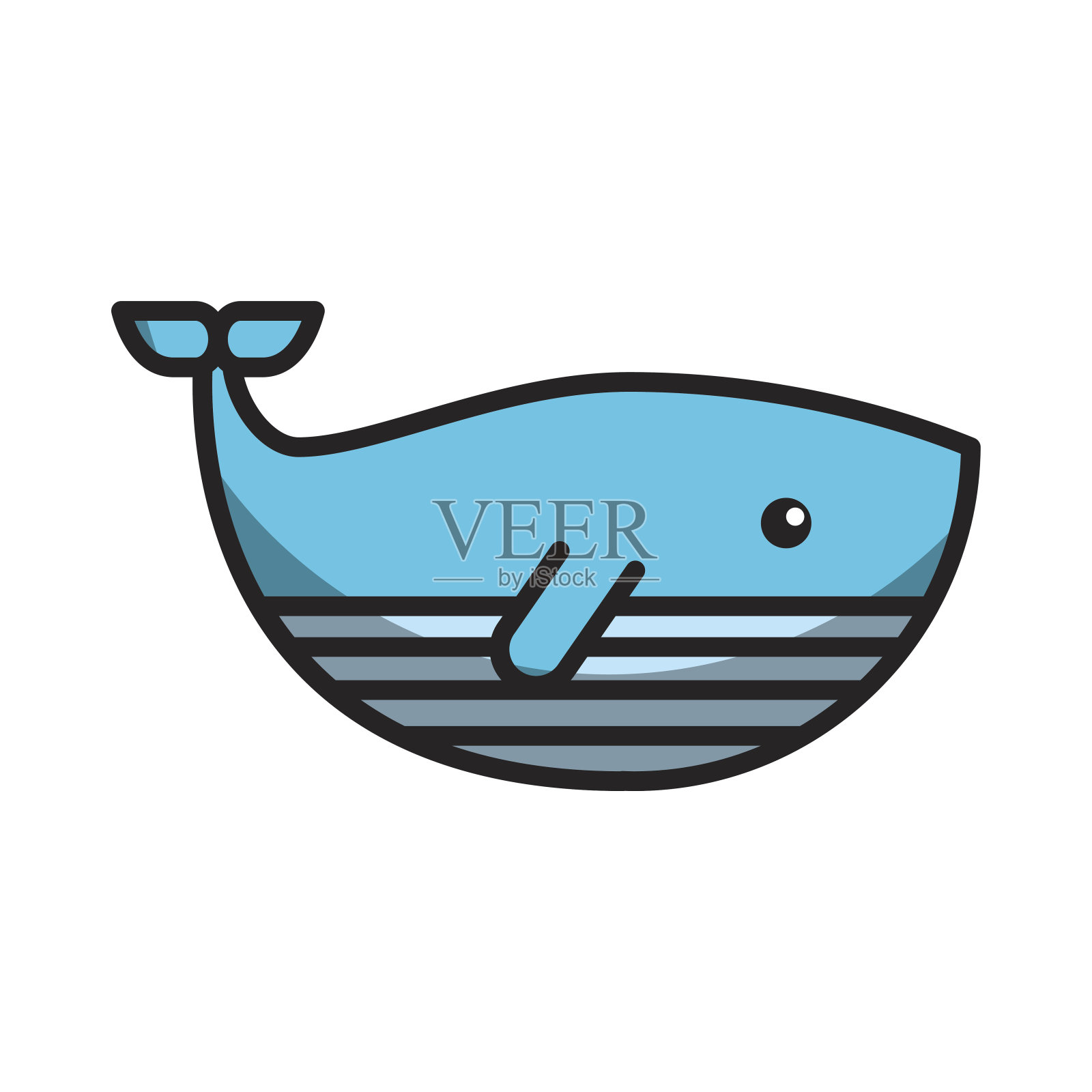 可爱的鲸鱼孤立图标设计元素图片
