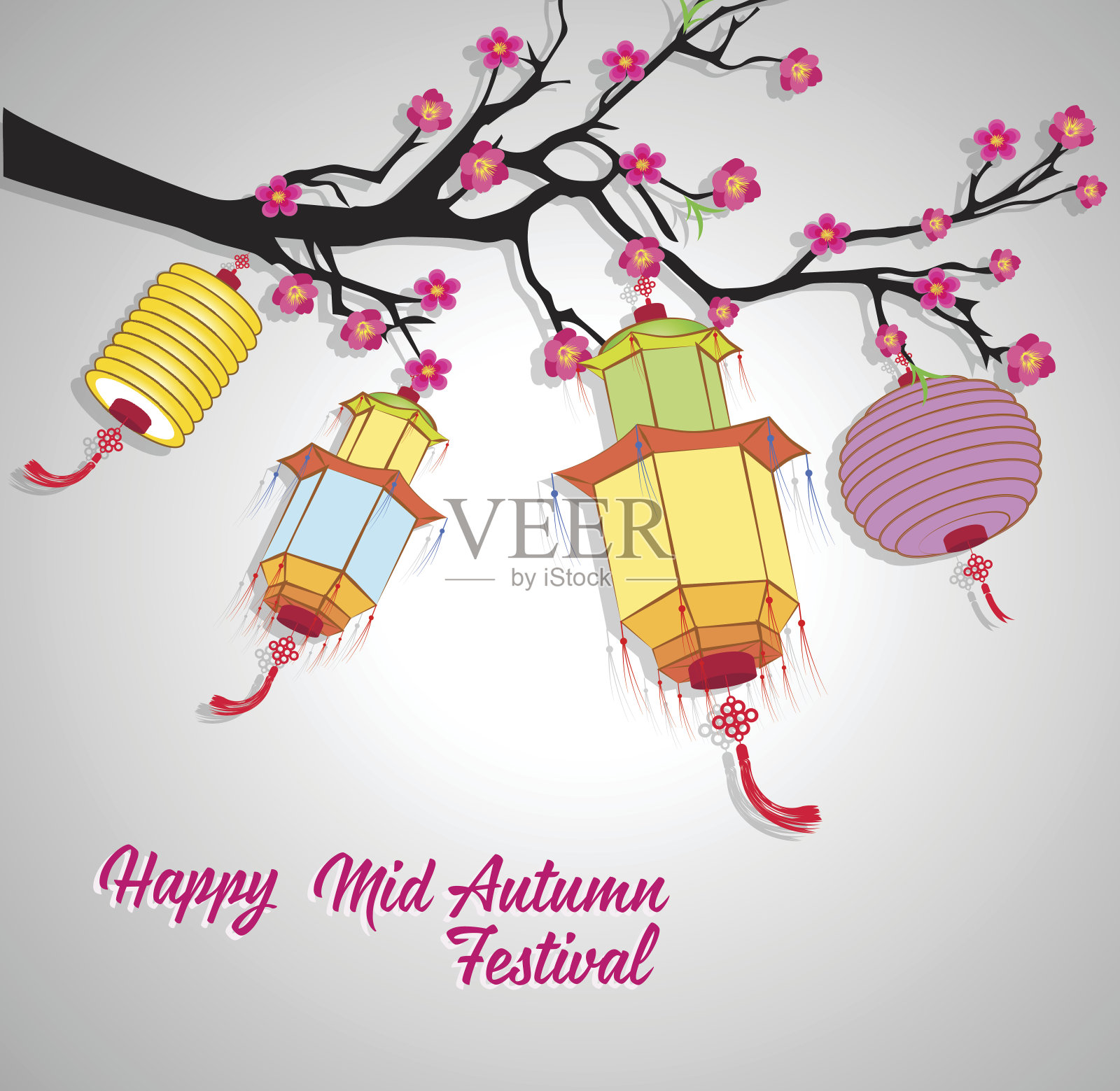 传统背景为中国传统的中秋节或元宵节设计模板素材