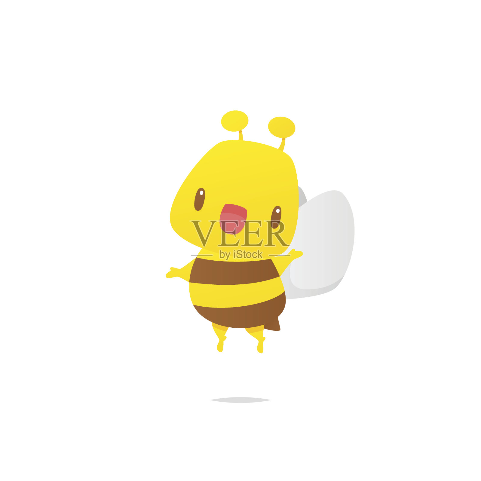 可爱快乐蜜蜂向量设计元素图片