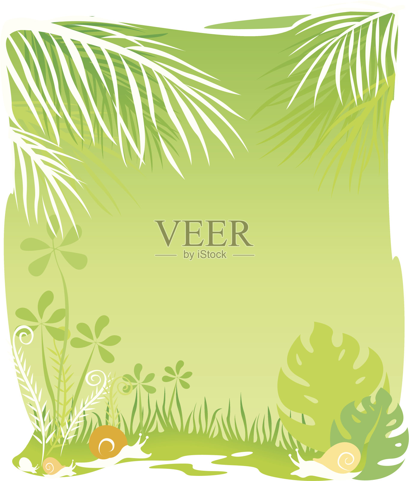 绿色的热带雨林的背景插画图片素材
