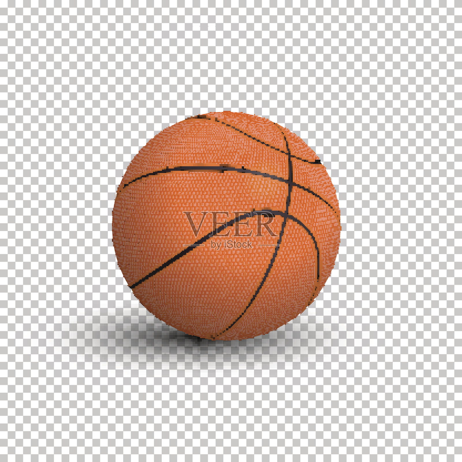 矢量现实篮球孤立的透明背景。插画图片素材