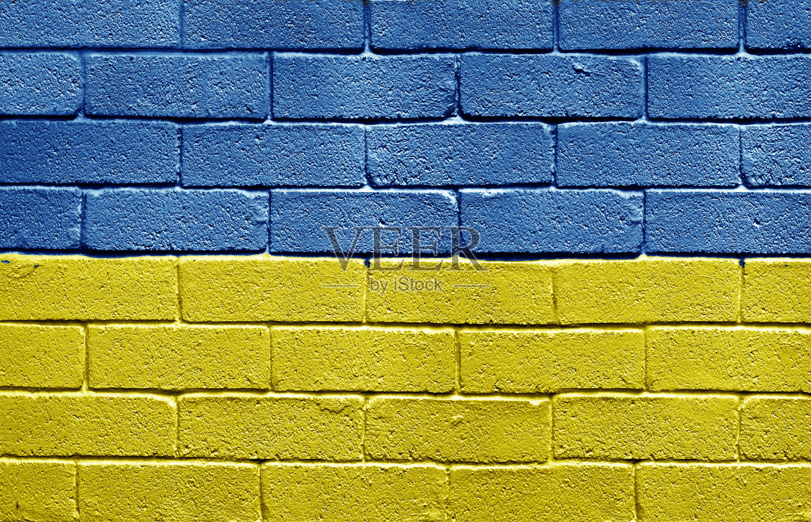 墙上挂着乌克兰国旗照片摄影图片