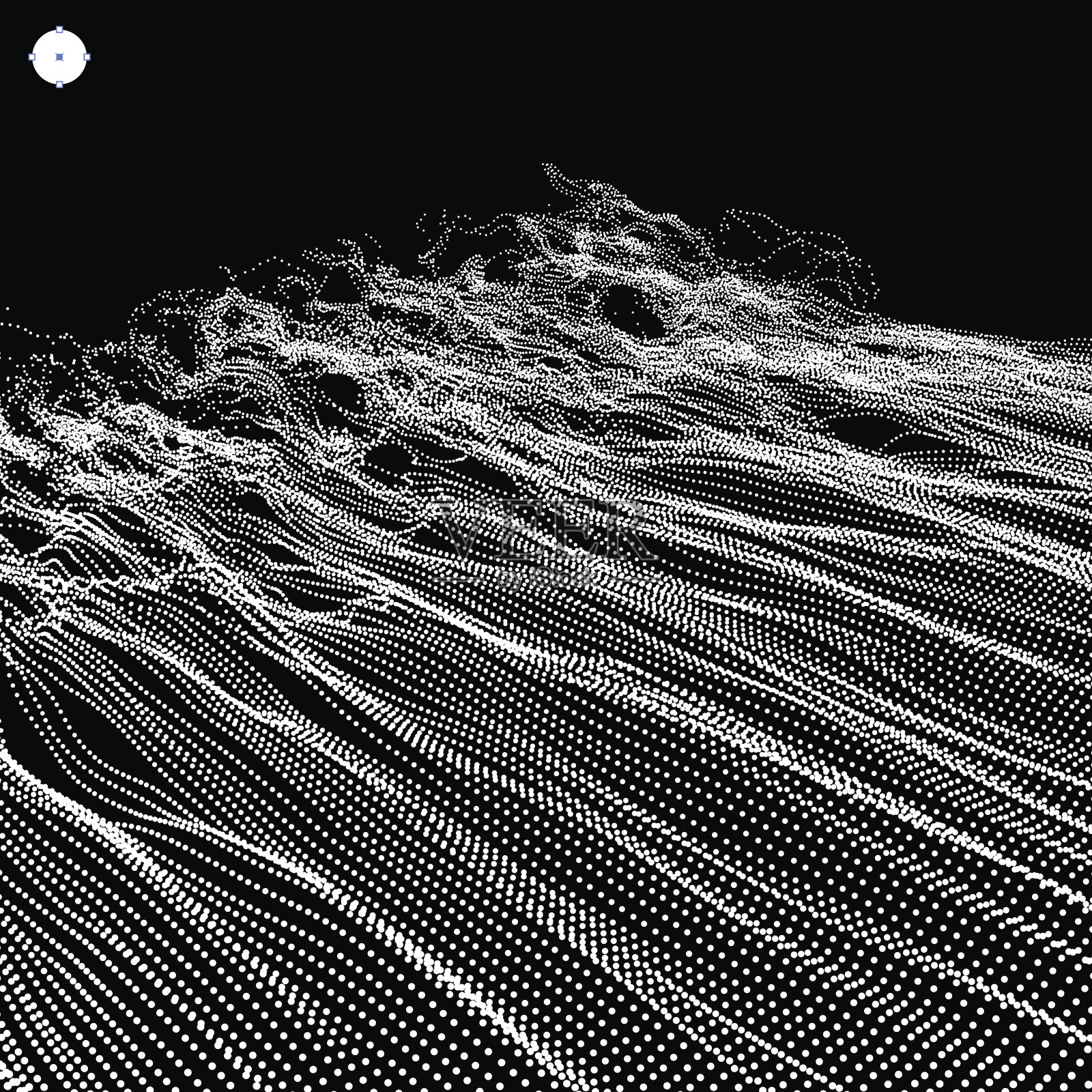 波背景。涟漪网格。抽象矢量插图。3D技术风格。插图用点。设计与粒子。插画图片素材