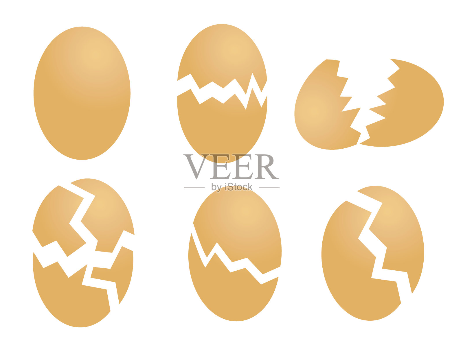 一组蛋壳插图插画图片素材