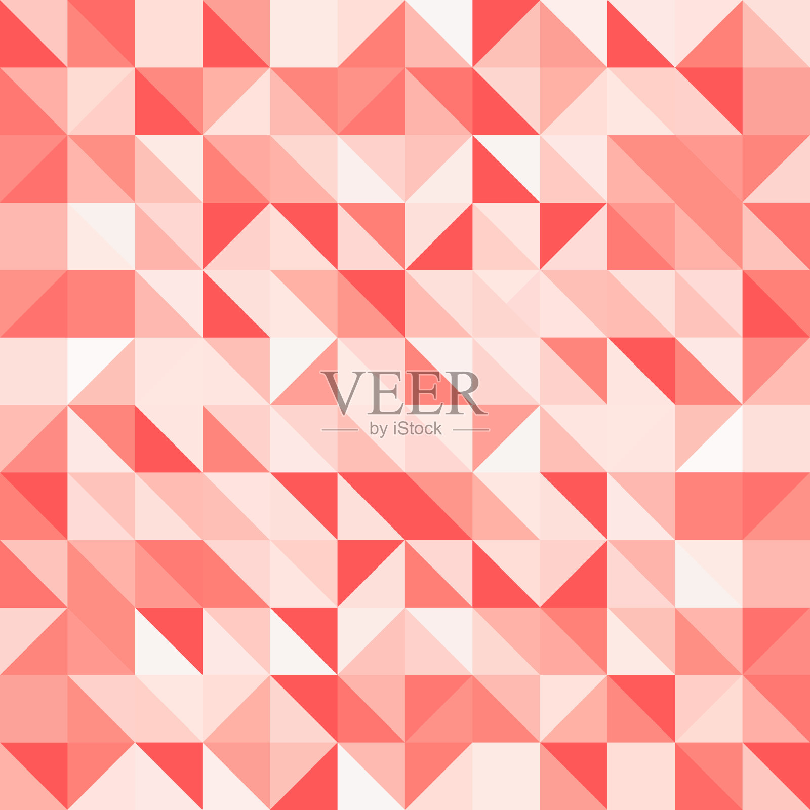 抽象的红色三角形和正方形在红色或橙色的模式，矢量插图插画图片素材