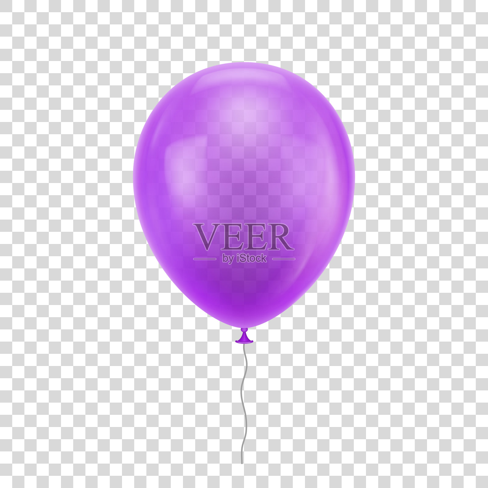 紫色的现实的气球。设计元素图片