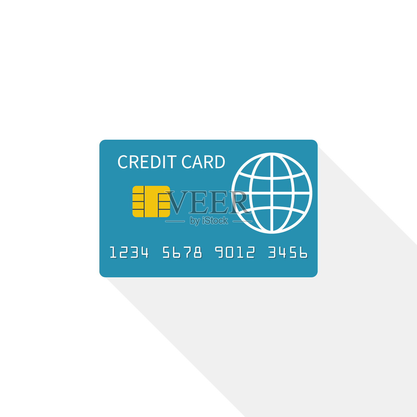 信用卡图标孤立在白色背景插画图片素材