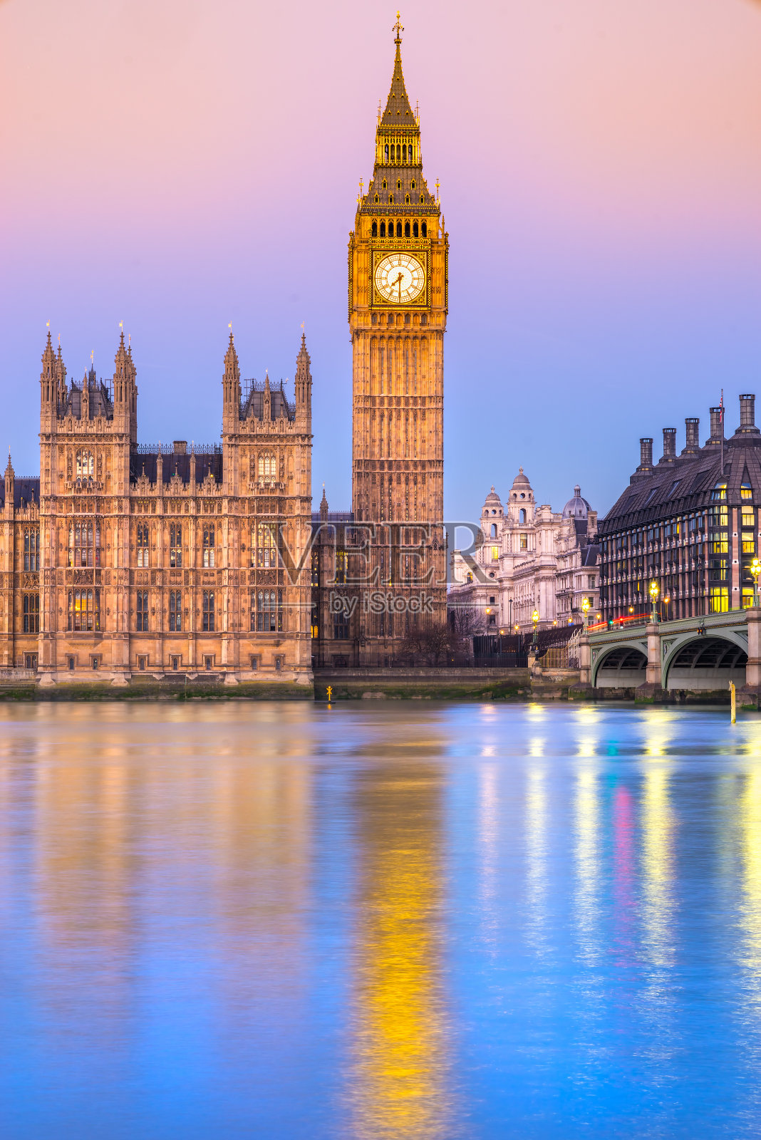 英国伦敦的大本钟。照片摄影图片
