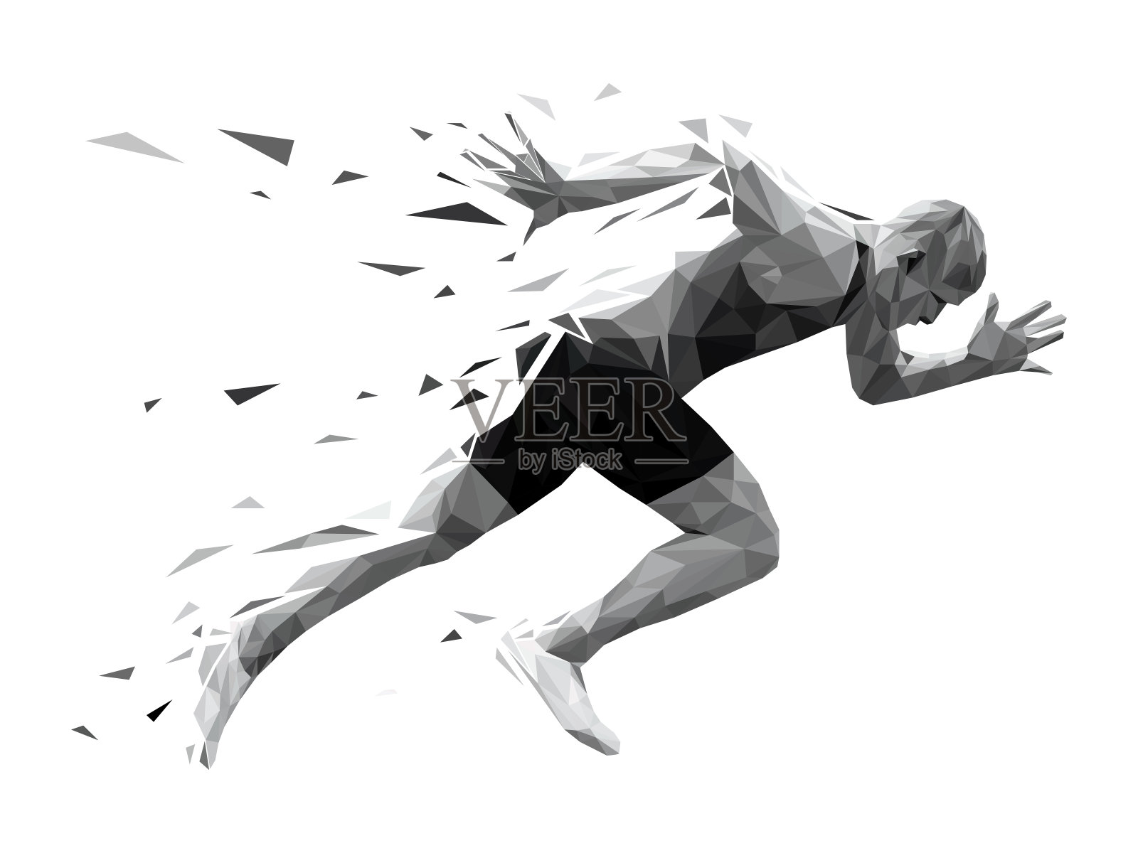 剪影赛跑男子短跑运动员插画图片素材