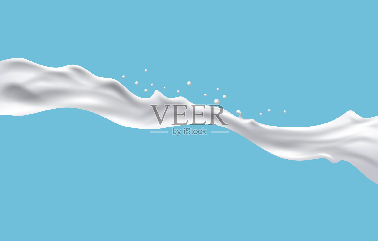 抽象现实牛奶在蓝色背景。插画图片素材