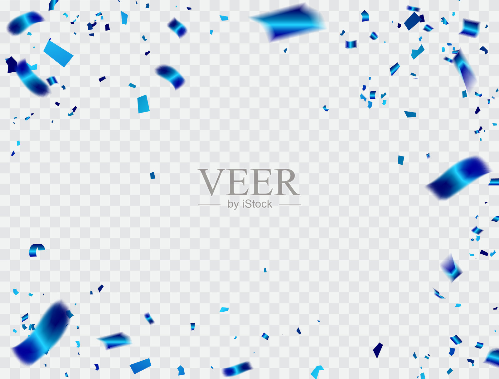 庆祝背景与五彩纸屑蓝色。孤立在白色背景上。矢量插图，新年插画图片素材