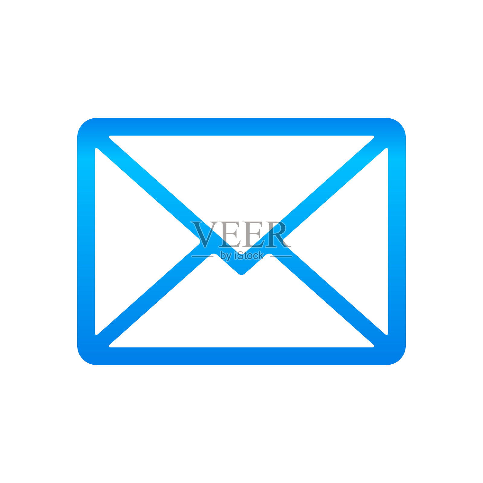 电子邮件图标简单矢量插图蓝色渐变颜色。图标素材