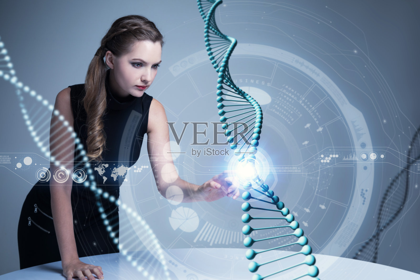 基因技术概念，基因工程，三维渲染，抽象图像视觉照片摄影图片