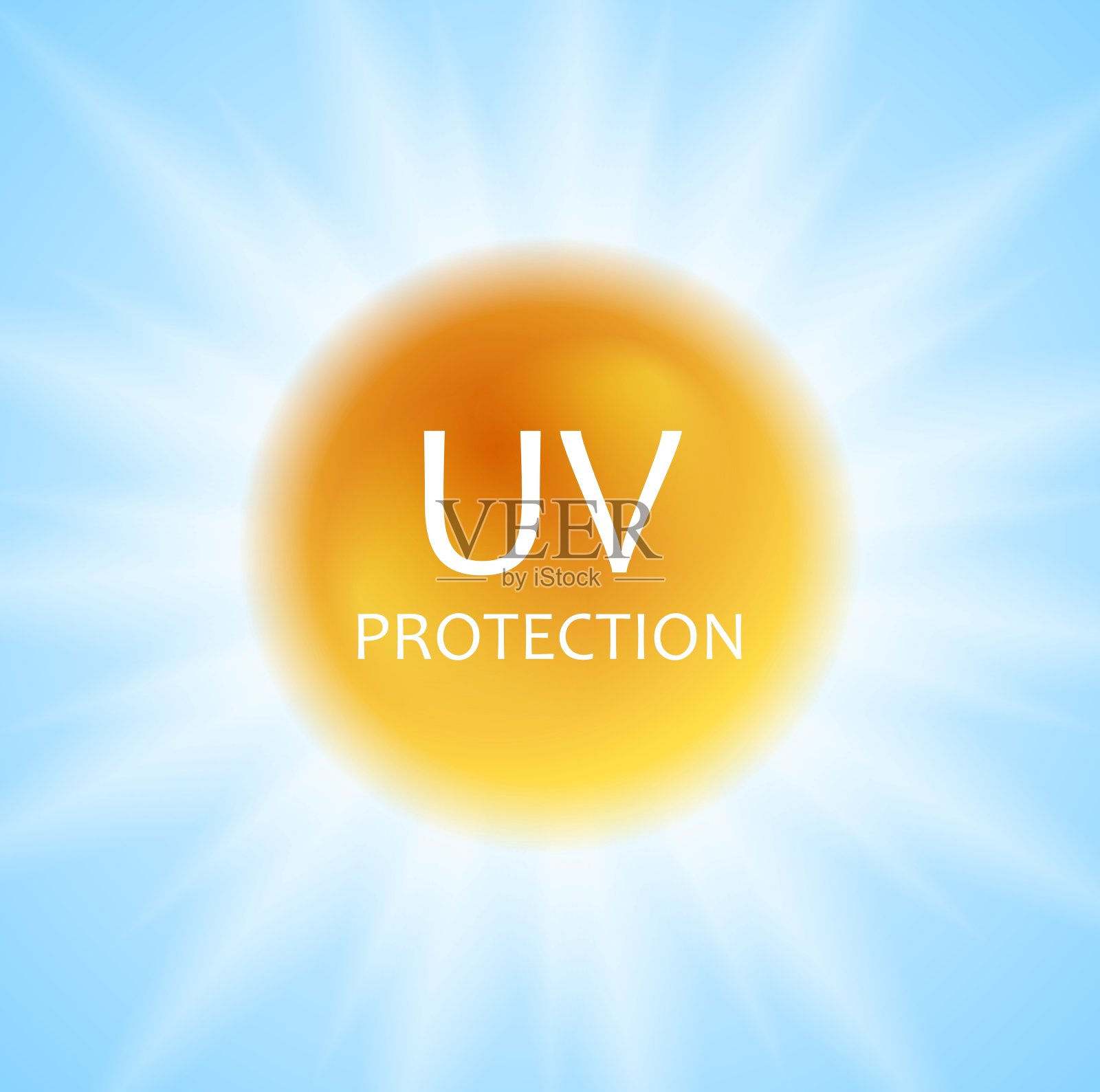 紫外线防护概念设计具有阳光和阳光的光泽插画图片素材