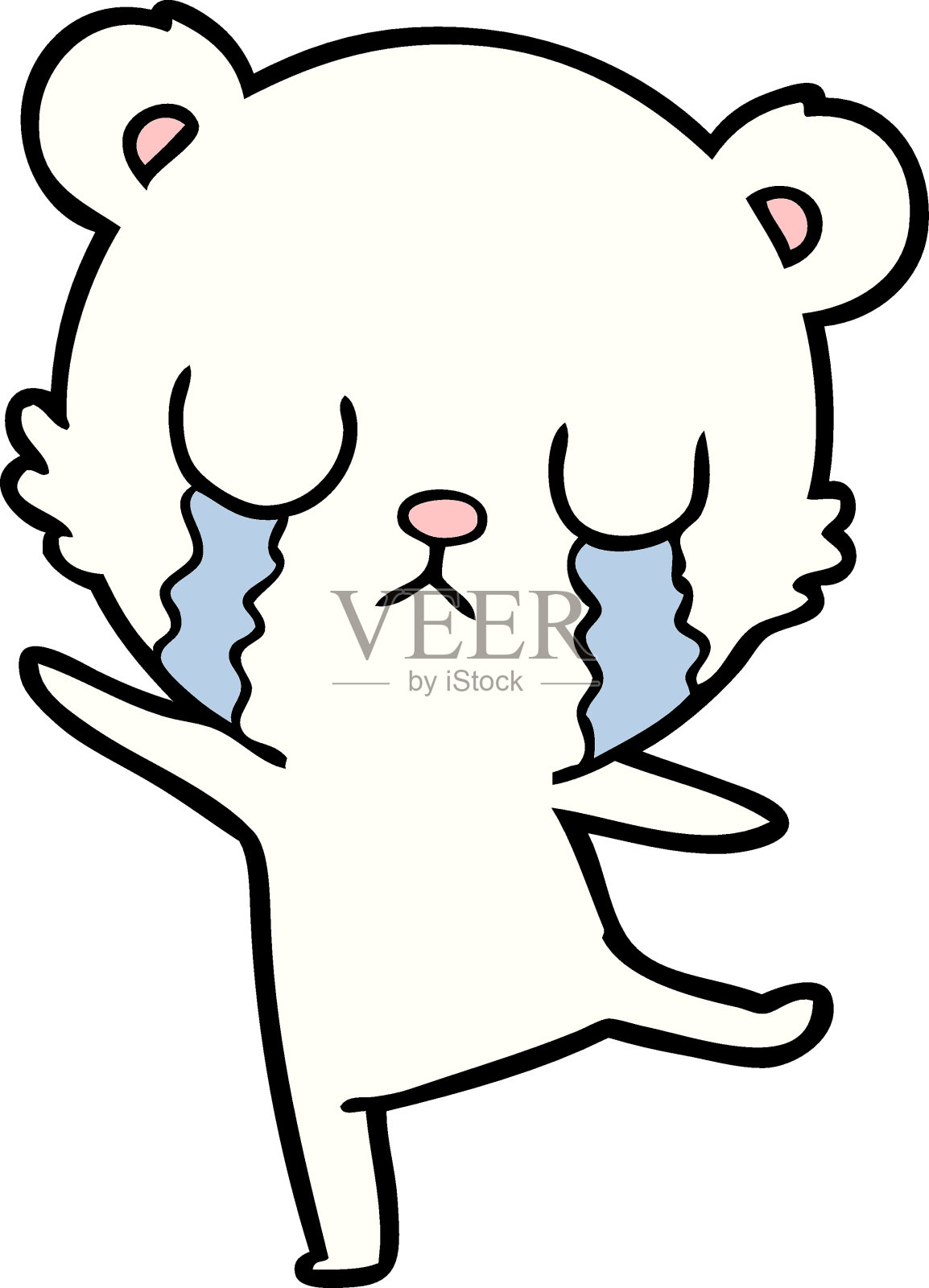 可怜的小北极熊卡通插画图片素材_ID:303706171-Veer图库