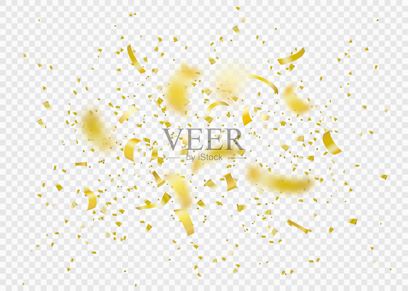 五彩纸屑爆炸的背景。闪亮的金箔在派对上飞舞设计元素图片