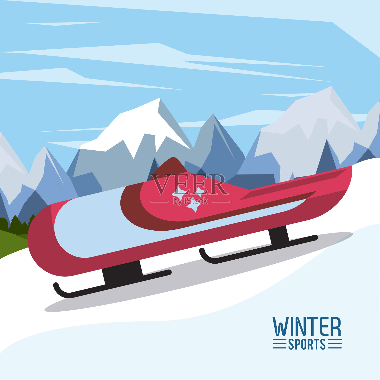 冬季极限运动插画图片素材