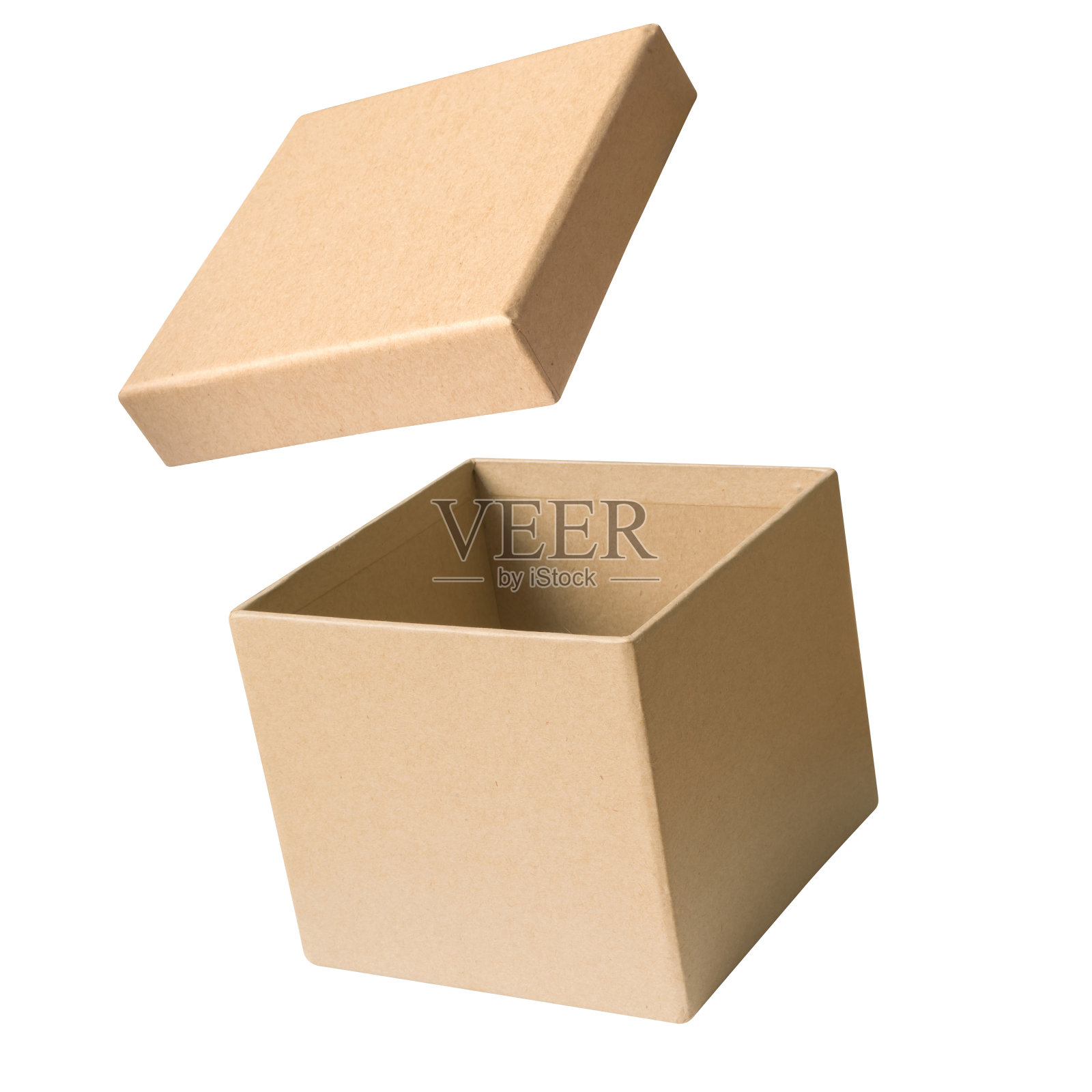 打开纸箱硬纸盒棕色颜色孤立在白色背景设计元素图片