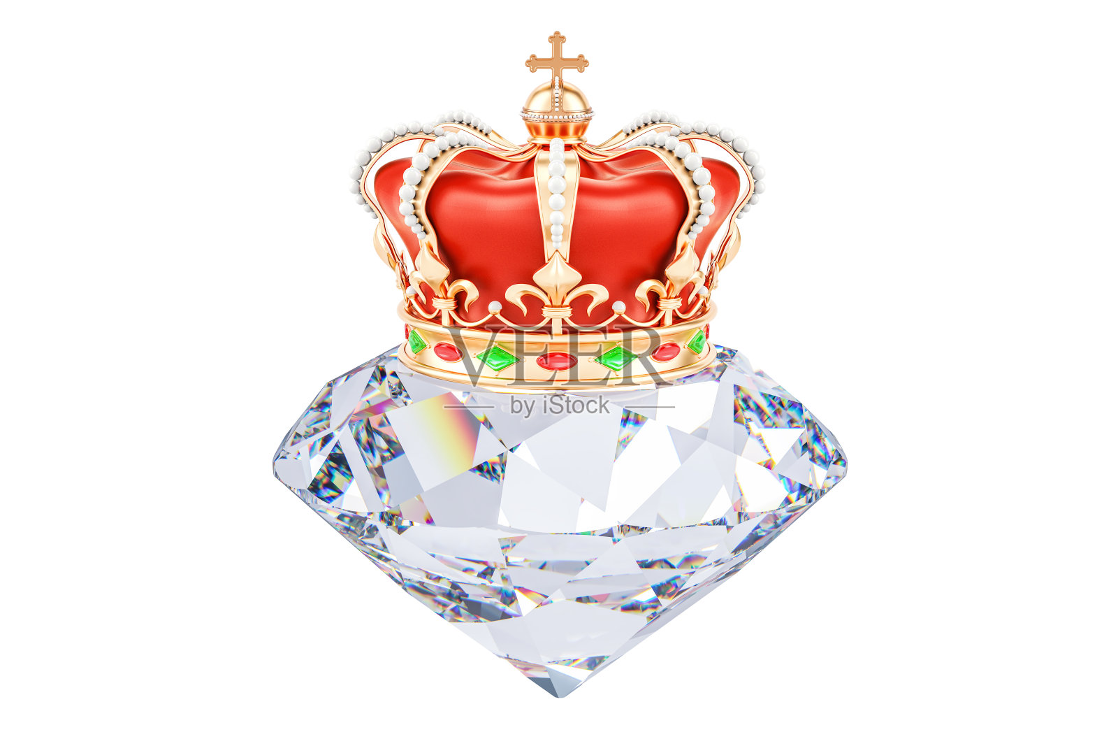 皇家钻石概念，3D渲染插画图片素材
