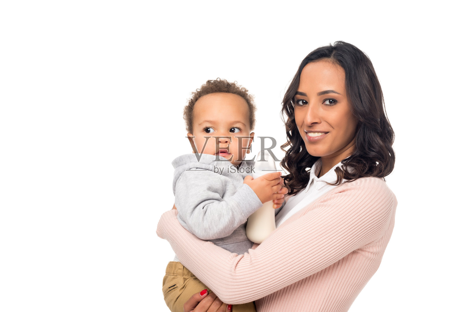 非裔美国人母亲和儿子照片摄影图片