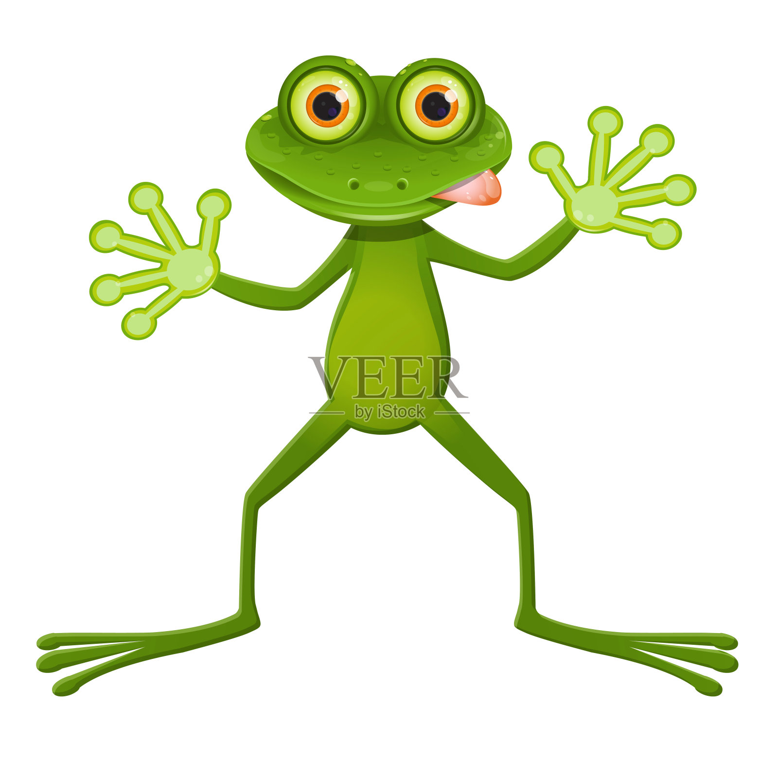 突眼的青蛙插画图片素材