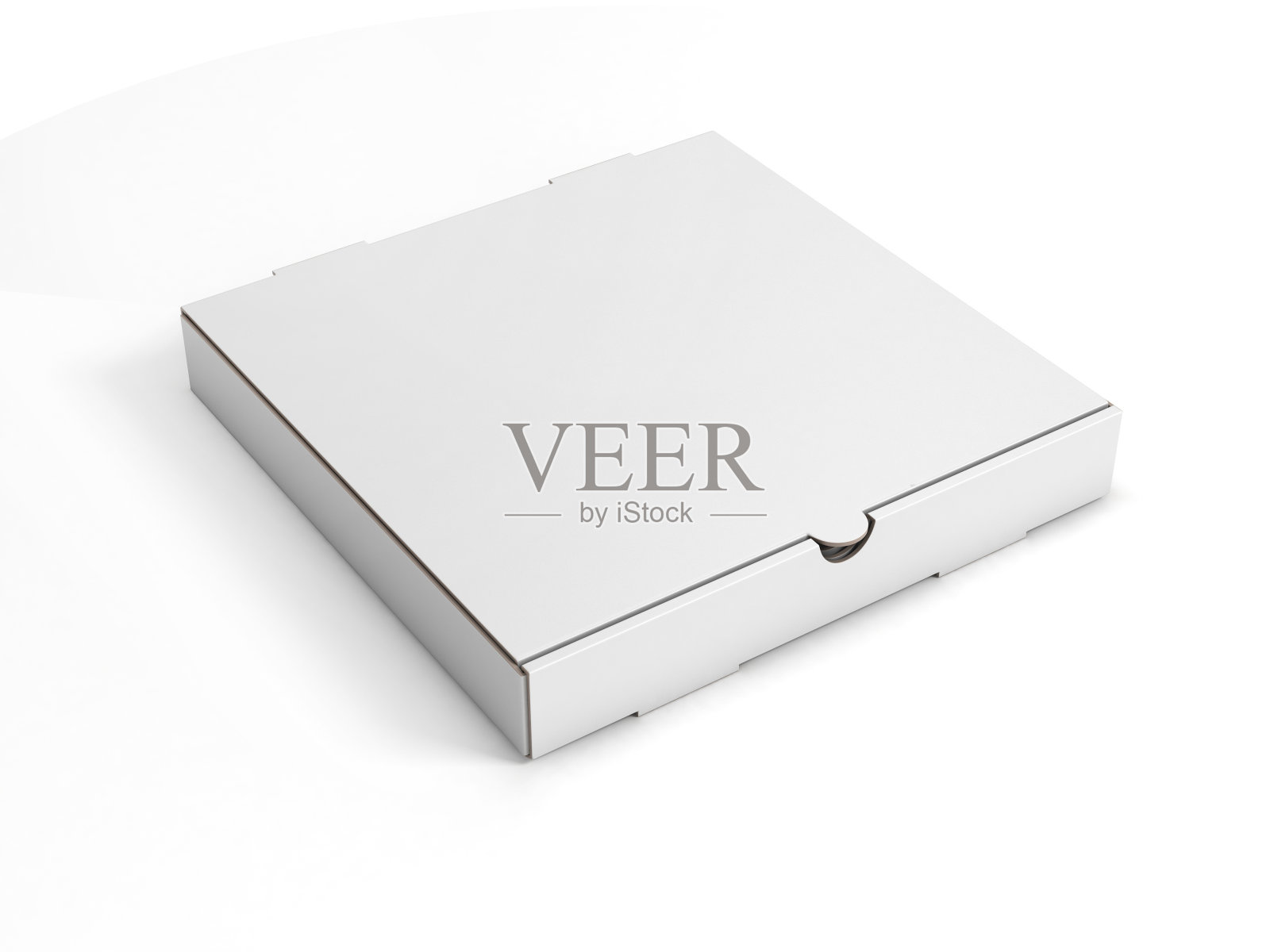 空白披萨盒孤立的3d插图上的白色背景设计元素图片