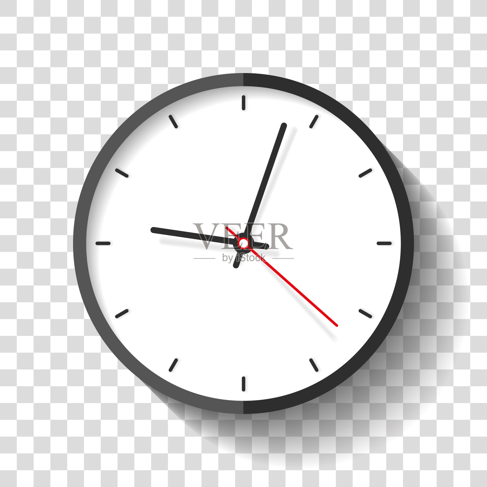 时钟图标在平面风格，计时器透明的背景。业务表。矢量设计元素为您的项目设计元素图片