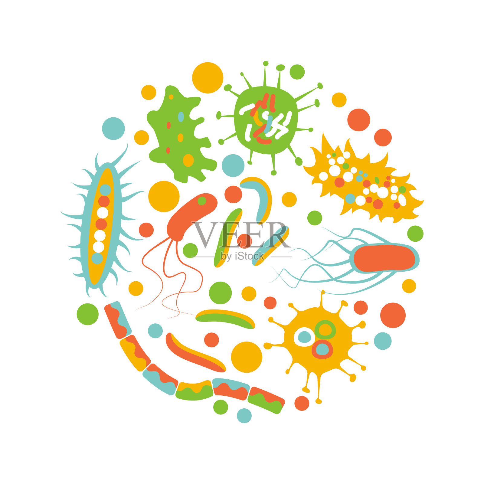 细菌微生物循环插画图片素材