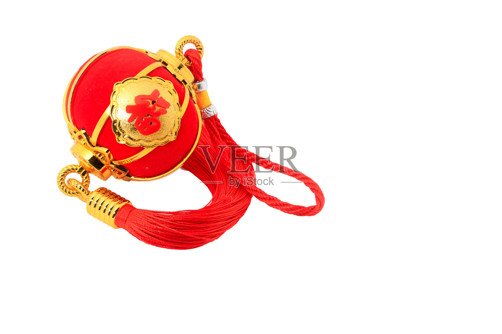 红色球形灯笼为中国新年装饰孤立在白色照片摄影图片