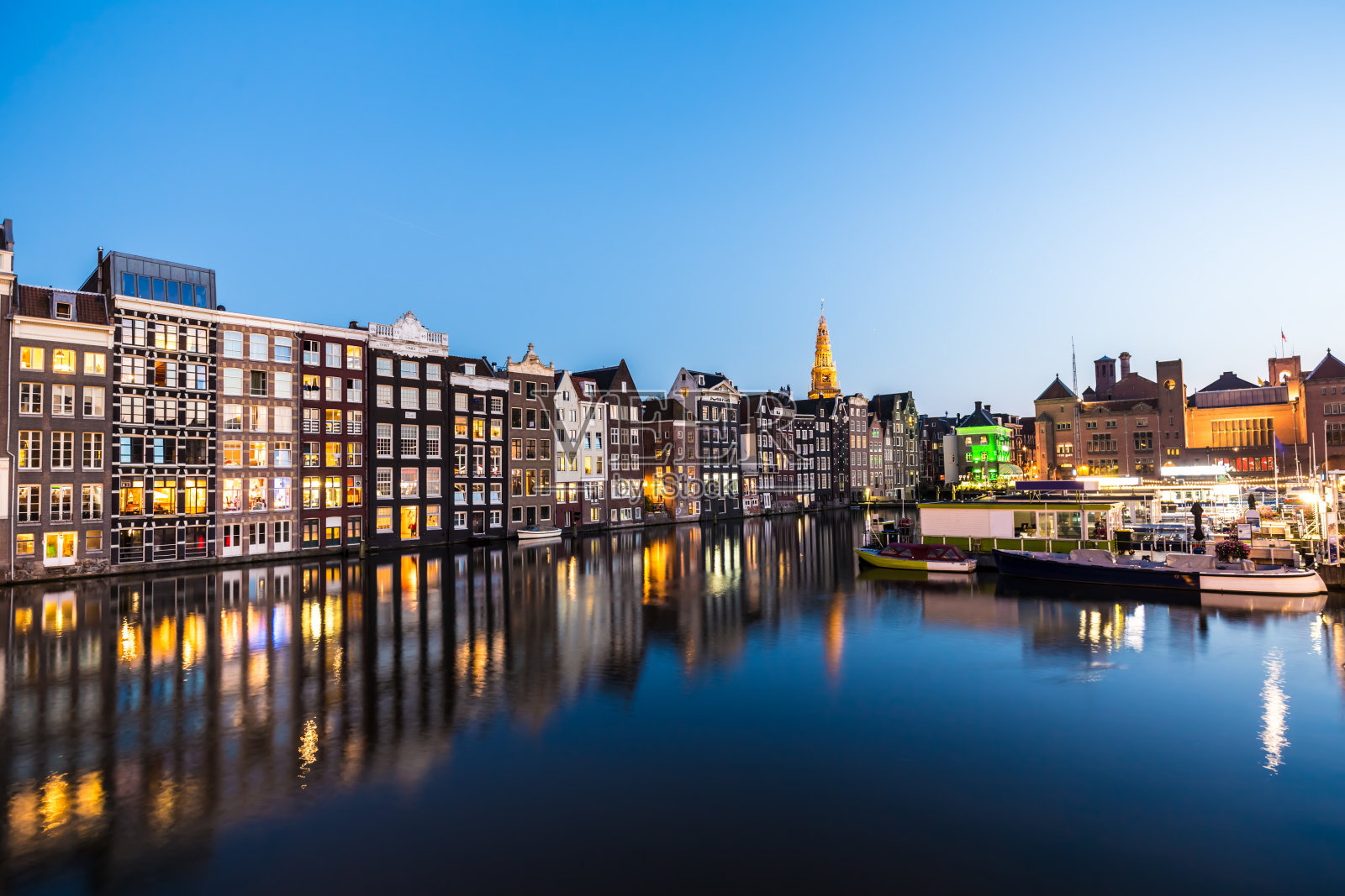 阿姆斯特丹在日落时分照片摄影图片