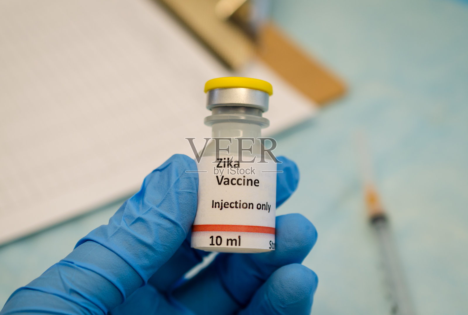 寨卡疫苗小瓶照片摄影图片