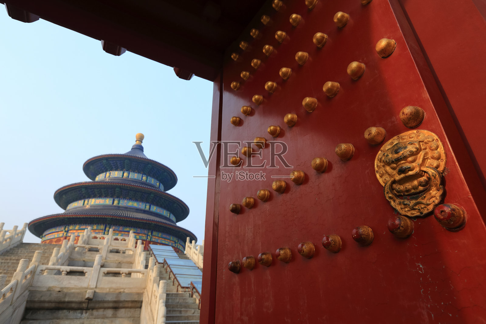 天坛是北京的著名景点，中国具有复制空间。只专注前景。照片摄影图片