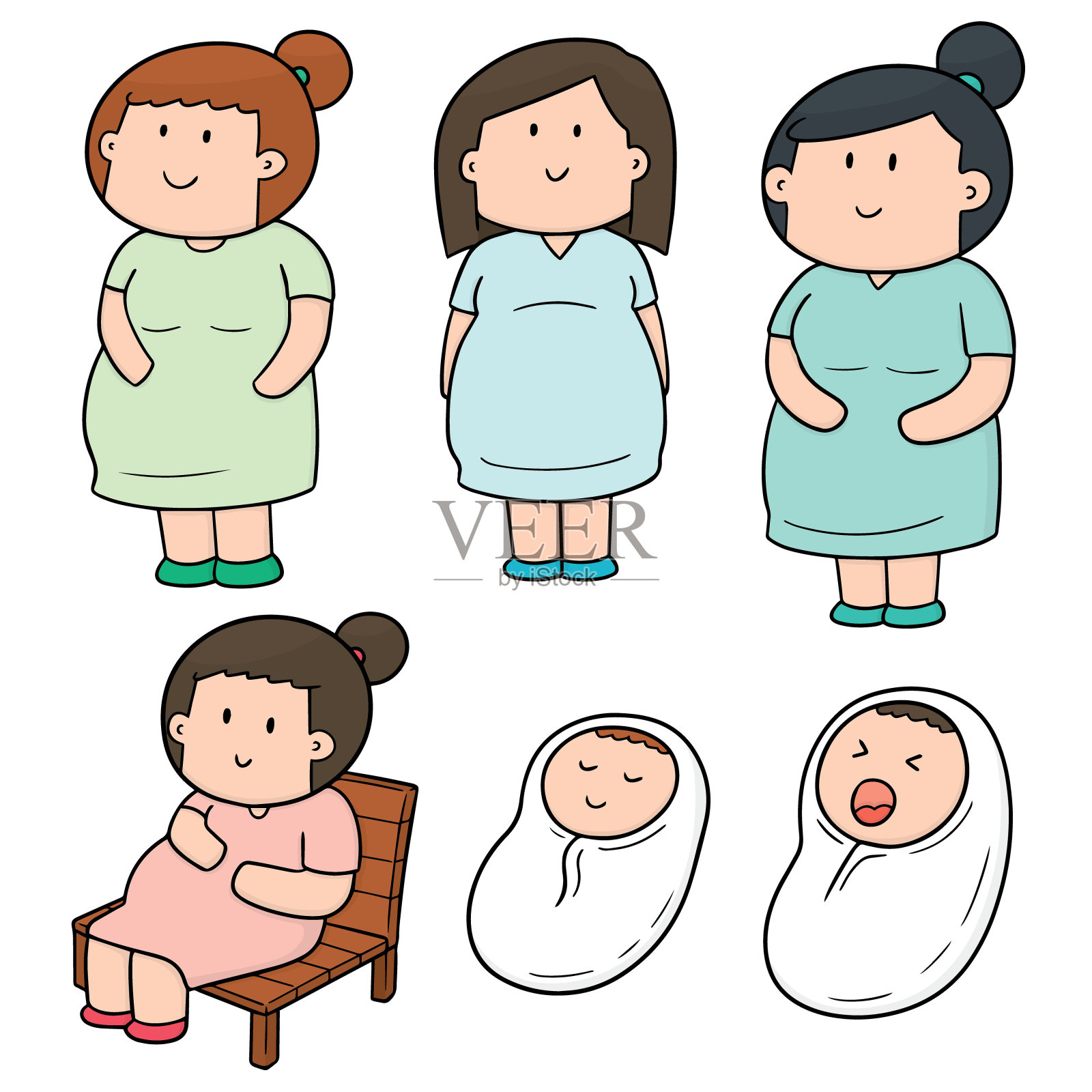 孕妇和婴儿设计元素图片