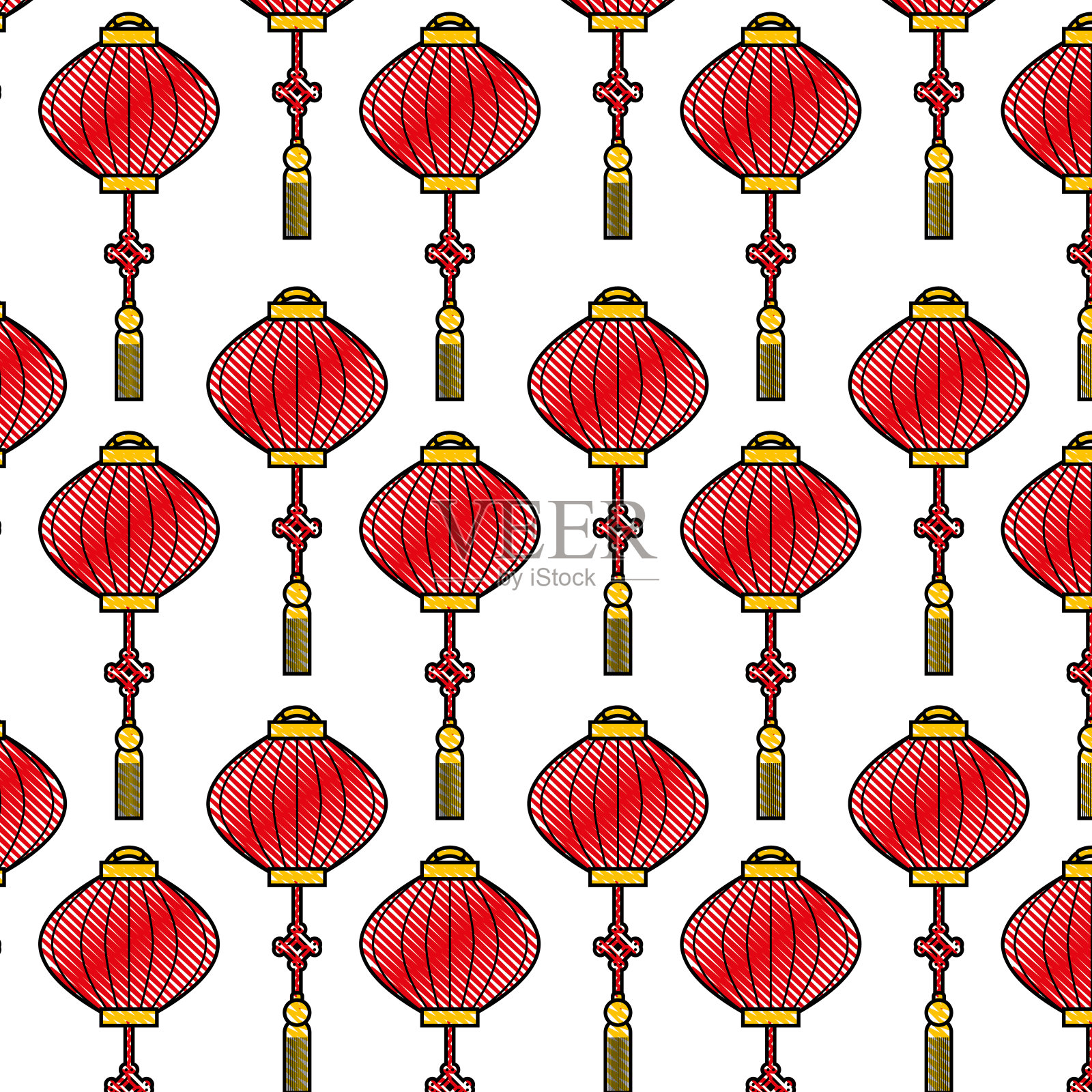 中国灯笼图案装饰精美插画图片素材