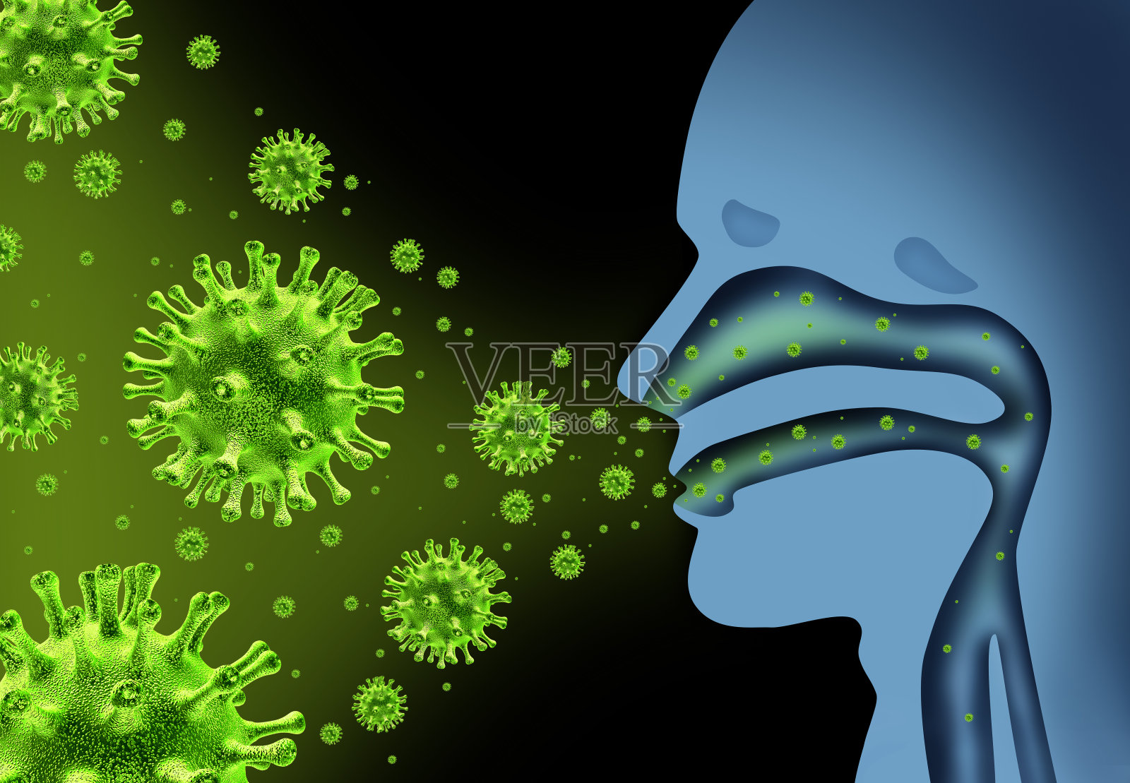 流感病毒插画图片素材