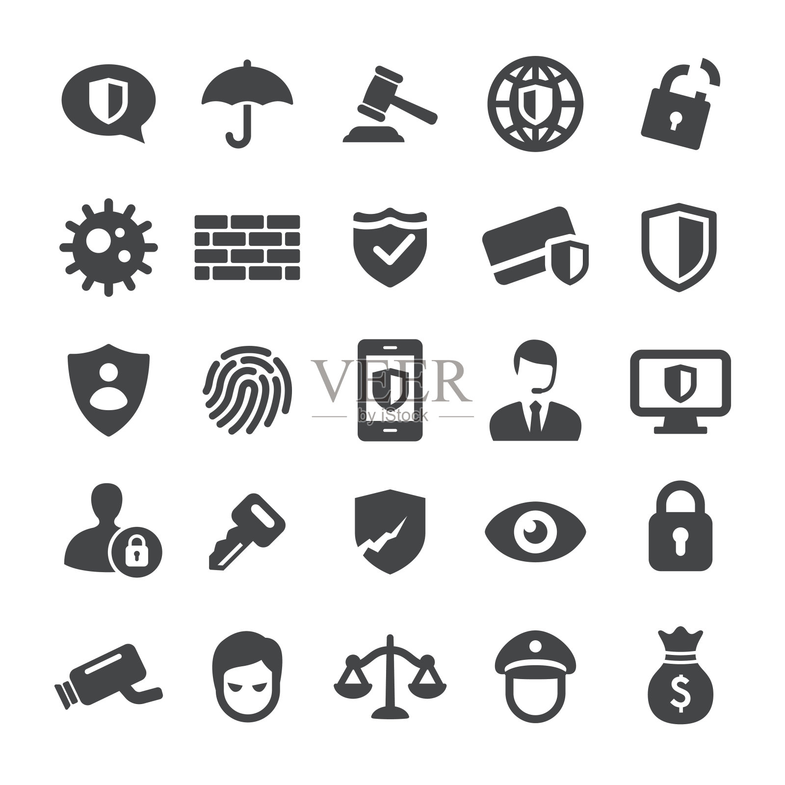 隐私和互联网安全图标-智能系列设计元素图片