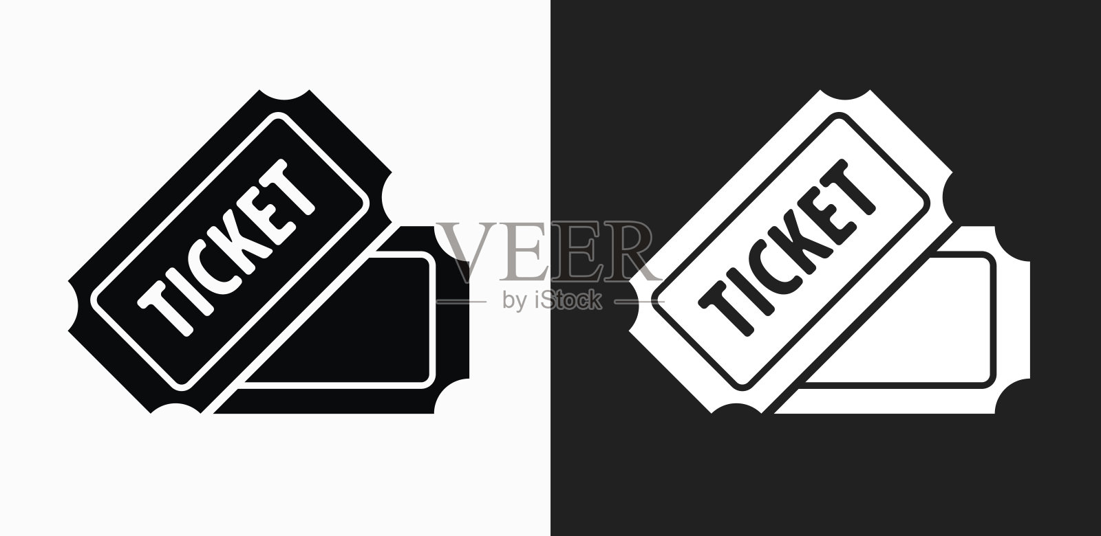 票图标上的黑色和白色矢量背景设计模板素材