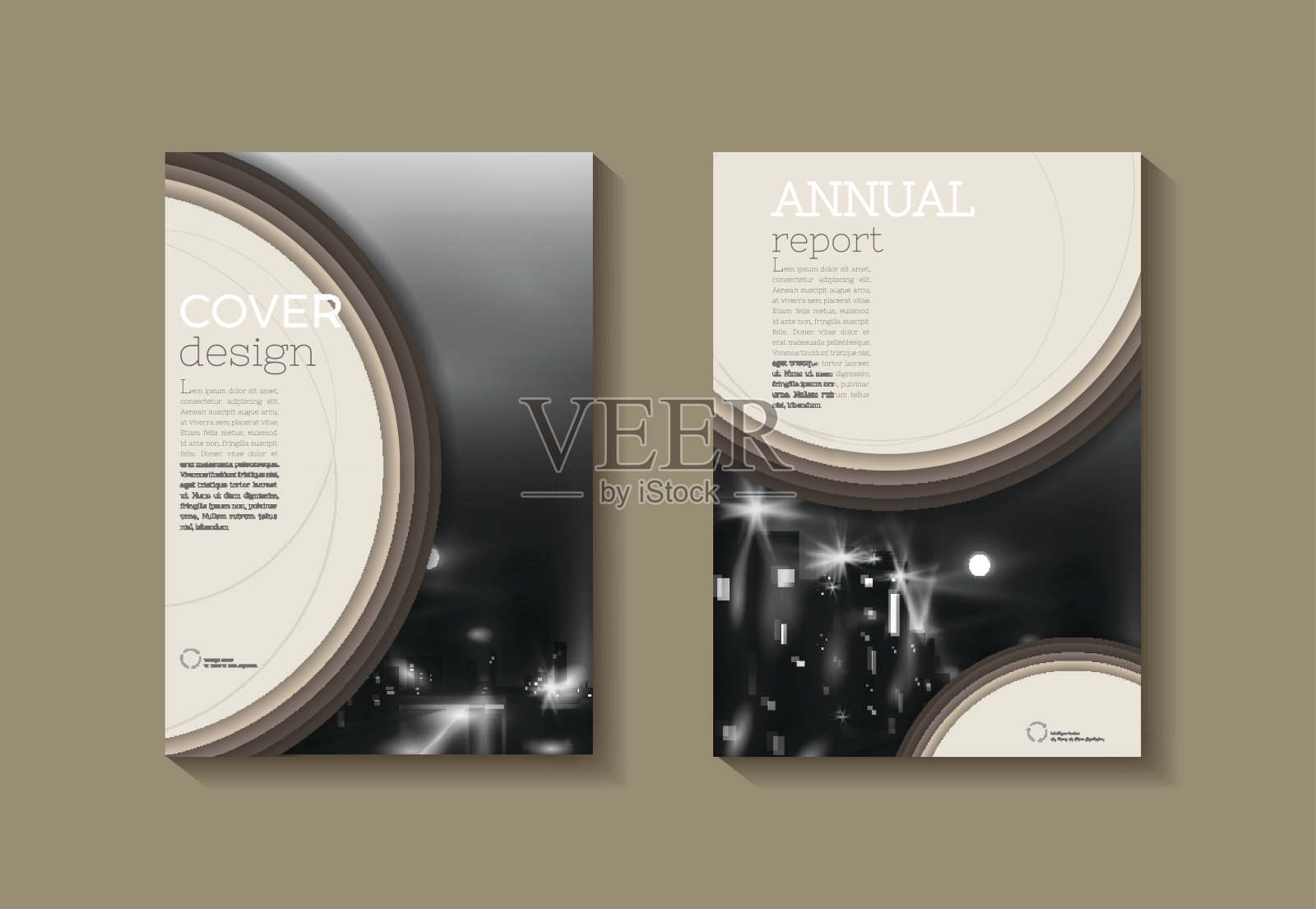 布朗生态现代封面书宣传册模板，设计，年度报告，杂志和传单布局矢量a4设计模板素材