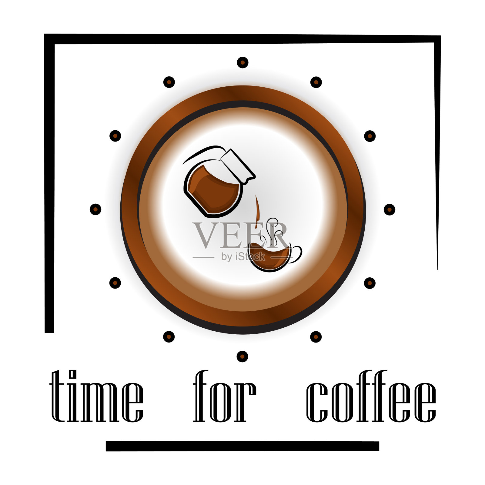 咖啡背景与咖啡杯为咖啡馆。插画图片素材
