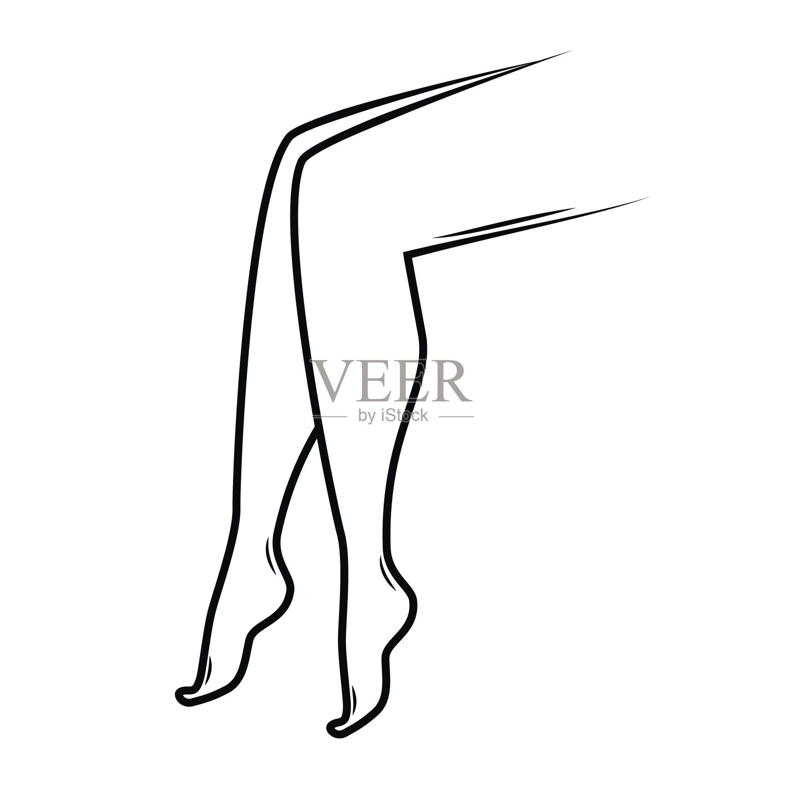 骨科用腿或脚的符号。美容程序激光脱毛IPL足插画图片素材
