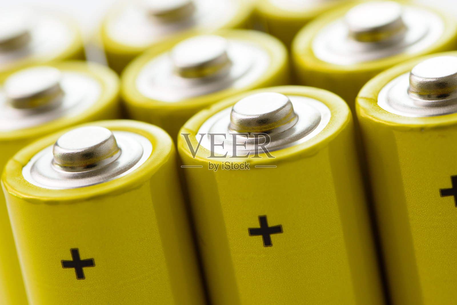黄色的碱性电池照片摄影图片