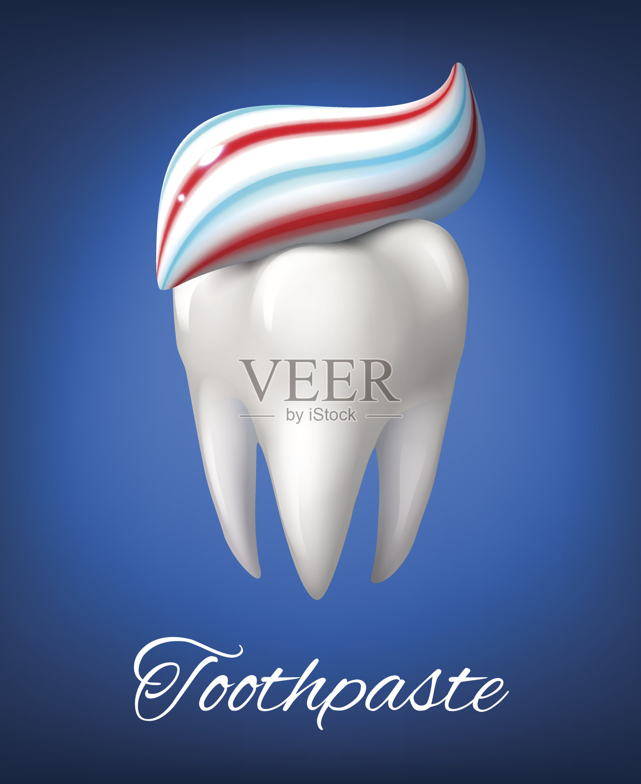 牙齿与牙膏海报的牙科设计插画图片素材