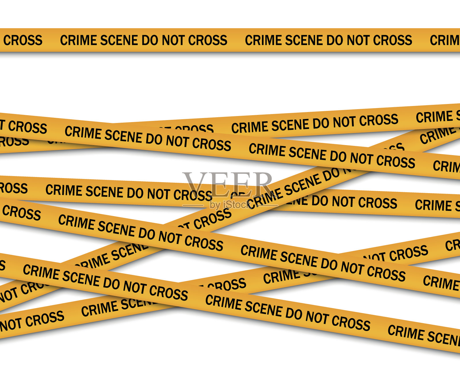犯罪现场不要越过黄色警戒线插画图片素材