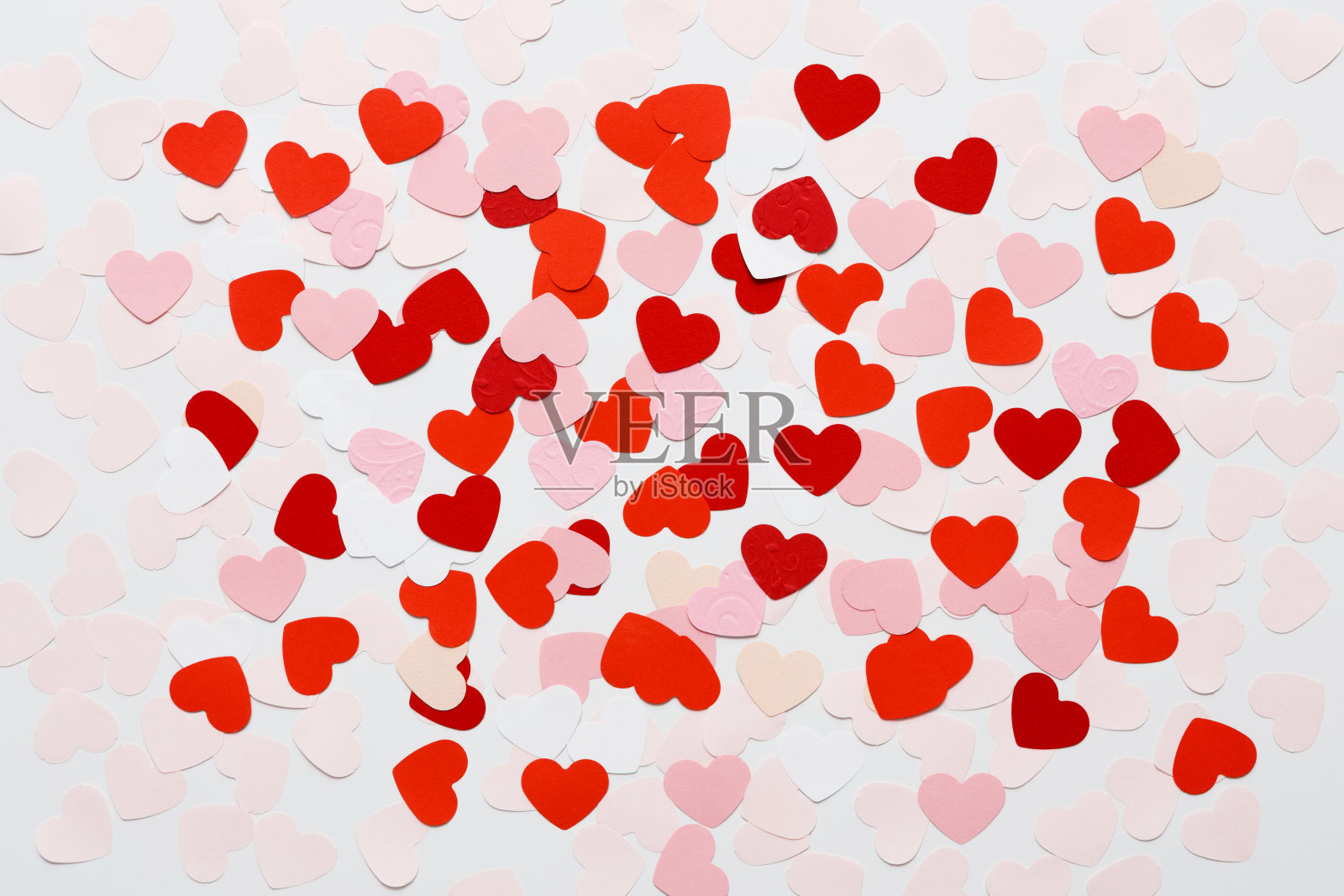 情人节背景与粉红色和红色的心照片摄影图片