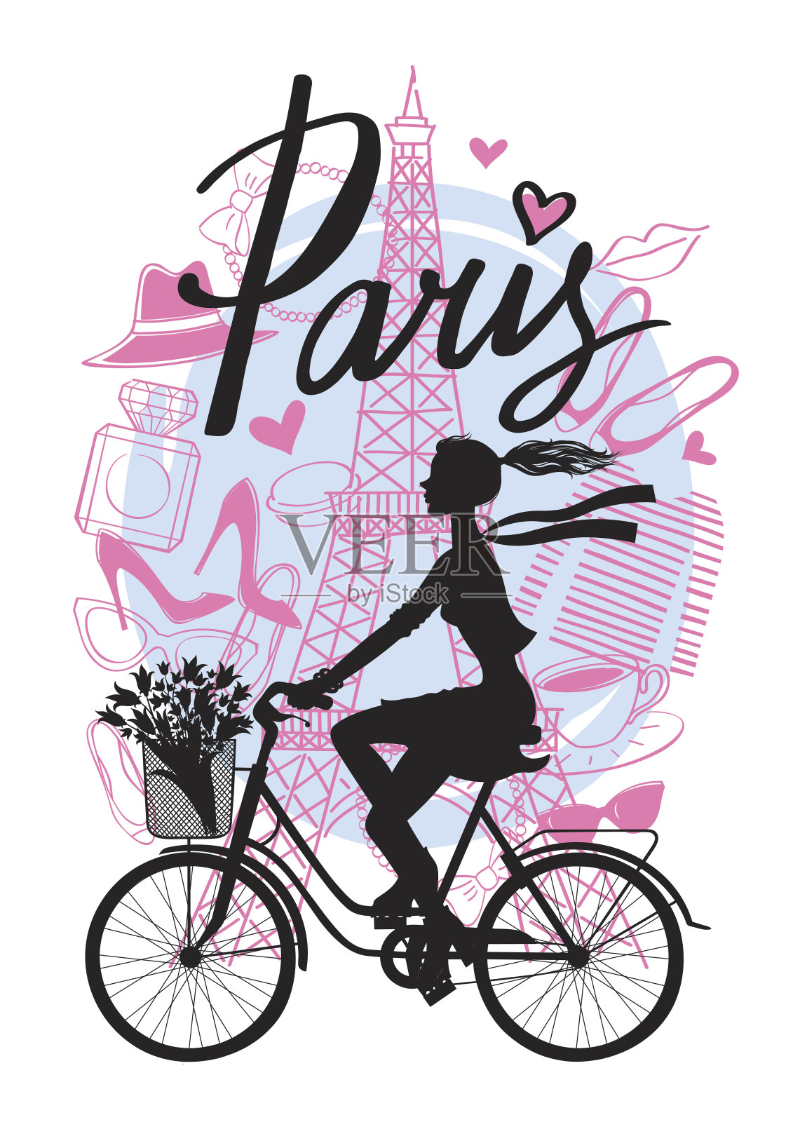 骑自行车的女人设计元素图片