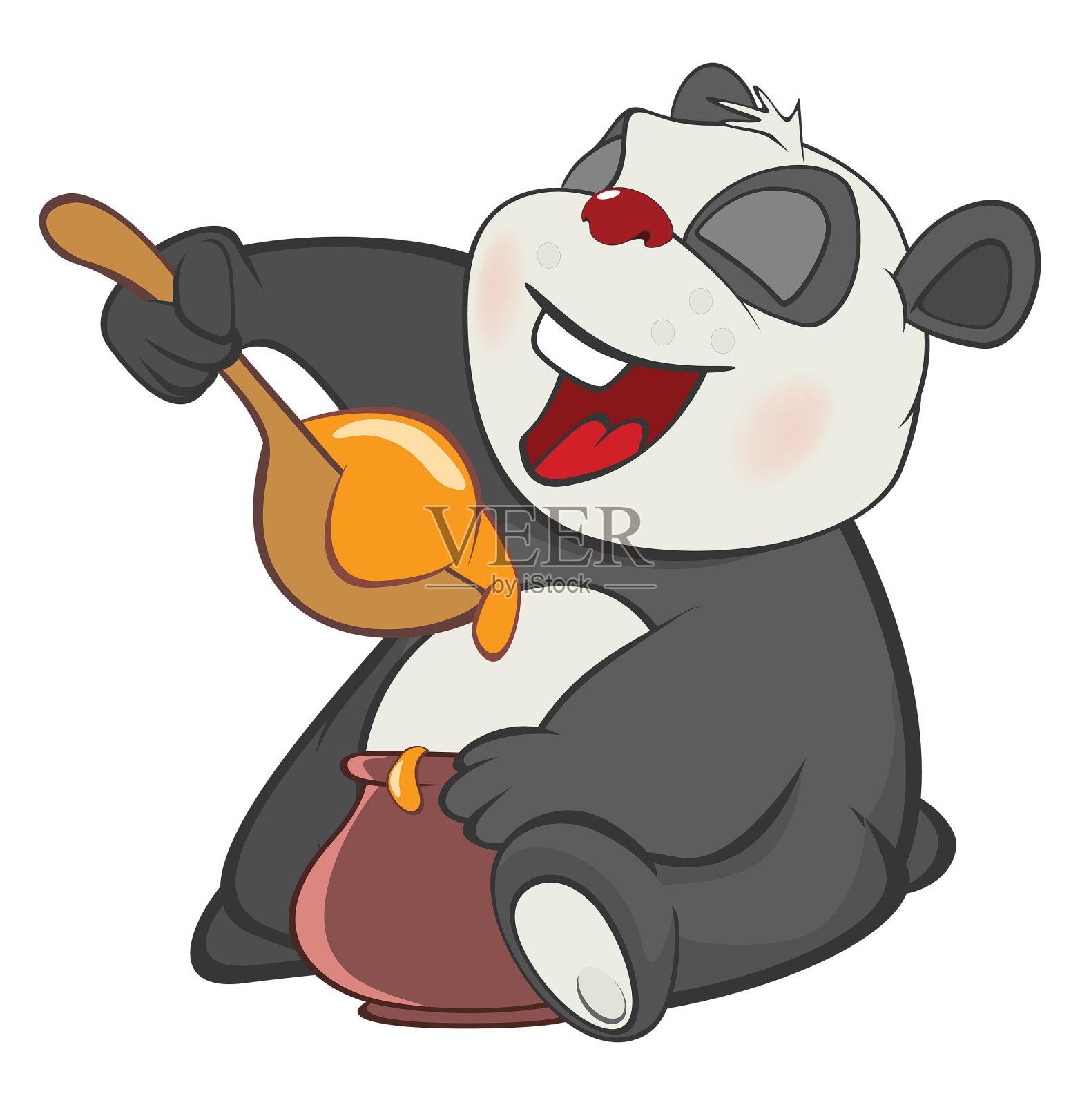 可爱熊猫卡通人物插图插画图片素材